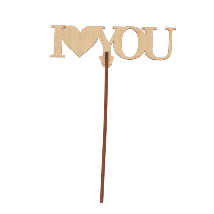 Топпер "I love you" из фанеры, 11x4 см (ТПР-374)