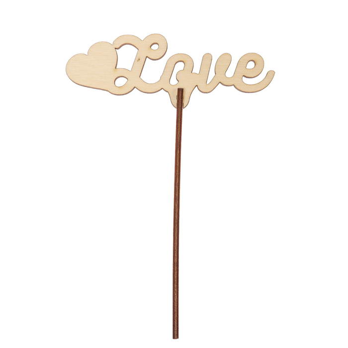 Топпер "Love" из фанеры, 11x4 см (ТПР-375)