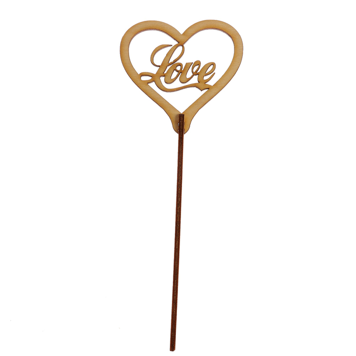 Топпер "Love" из фанеры, 7x7 см (ТПР-376)