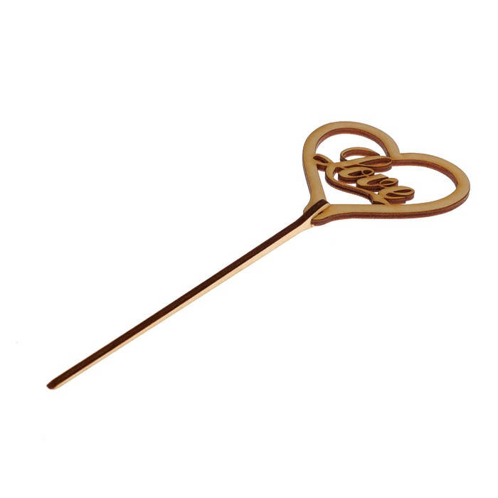 Топпер "Love" из фанеры, 7x7 см (ТПР-376)