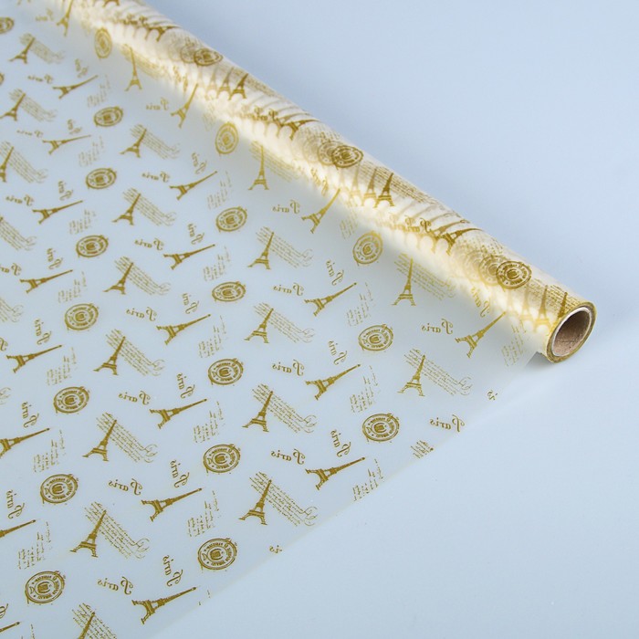 Пленка матовая "Париж", золото, 0,7 х 10 м