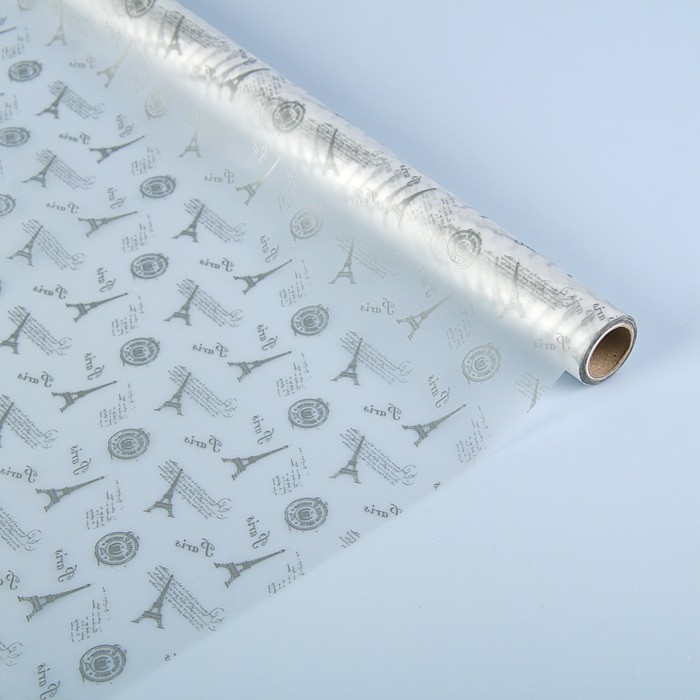 Пленка матовая "Париж", серебро, 0,7 х 10 м