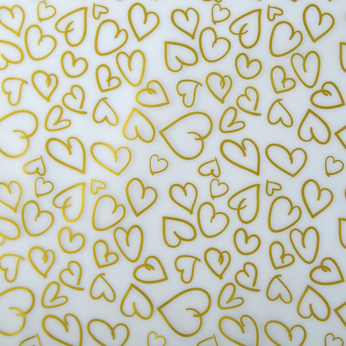 Пленка матовая "Золотые сердца", 0,5 х 10 м