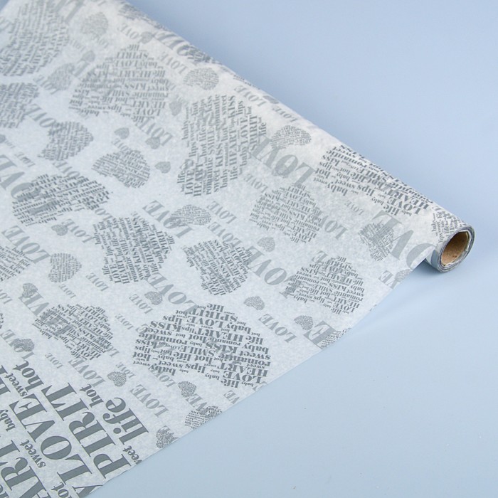 Пергамент флористический вощеный "Хорошее настроение", серебро, 0,5 х 10 м