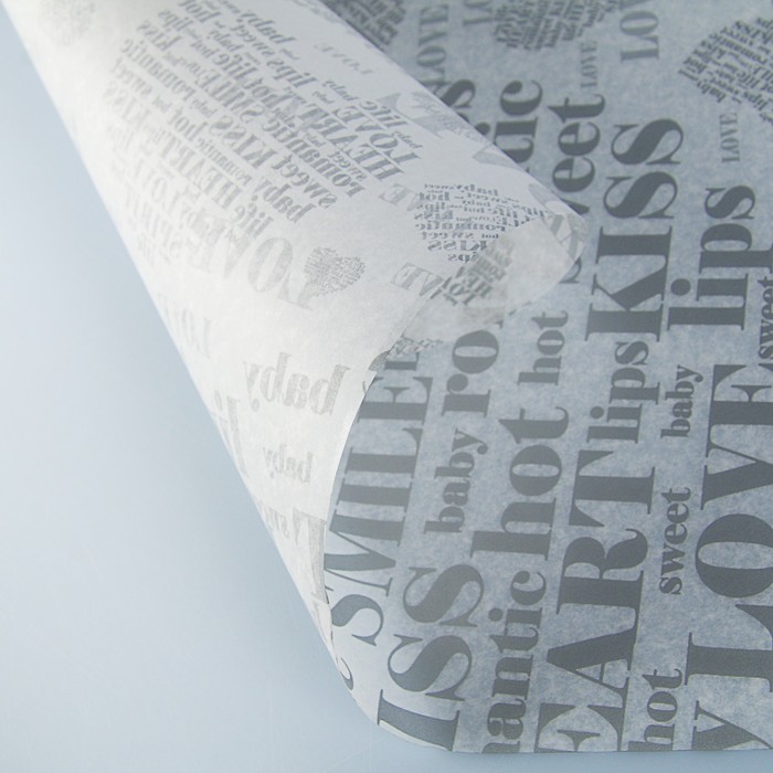 Пергамент флористический вощеный "Хорошее настроение", серебро, 0,5 х 10 м