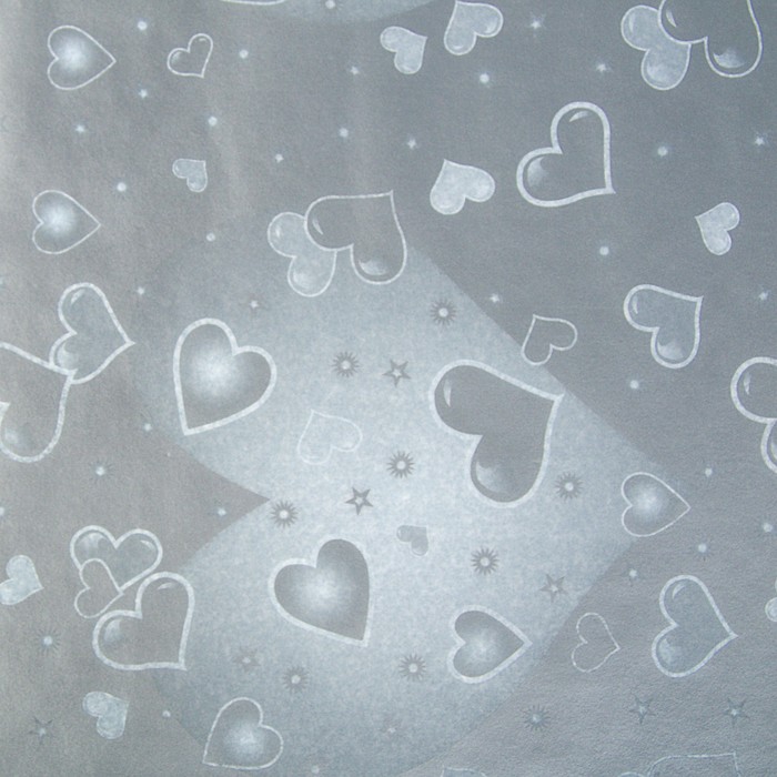 Пергамент флористический вощеный "Влюбленность", серебро, 0,5 х 10 м