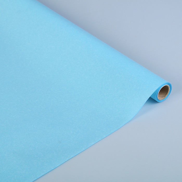 Пергамент флористический вощеный, небесный, 0,5 х 10 м