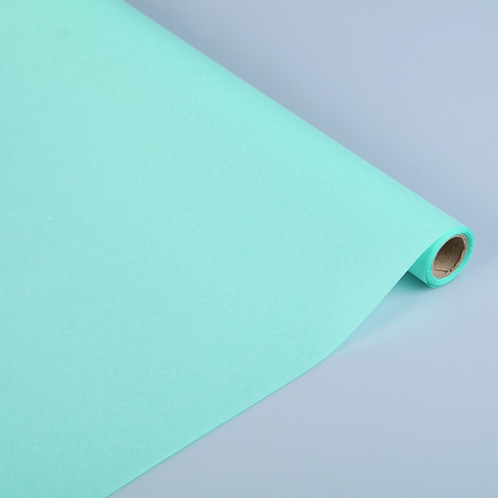 Пергамент флористический вощеный, бирюзовый, 0,5 х 10 м