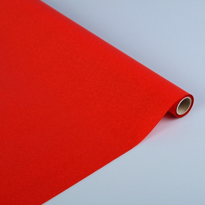 Пергамент флористический вощеный, красный, 0,5 х 10 м