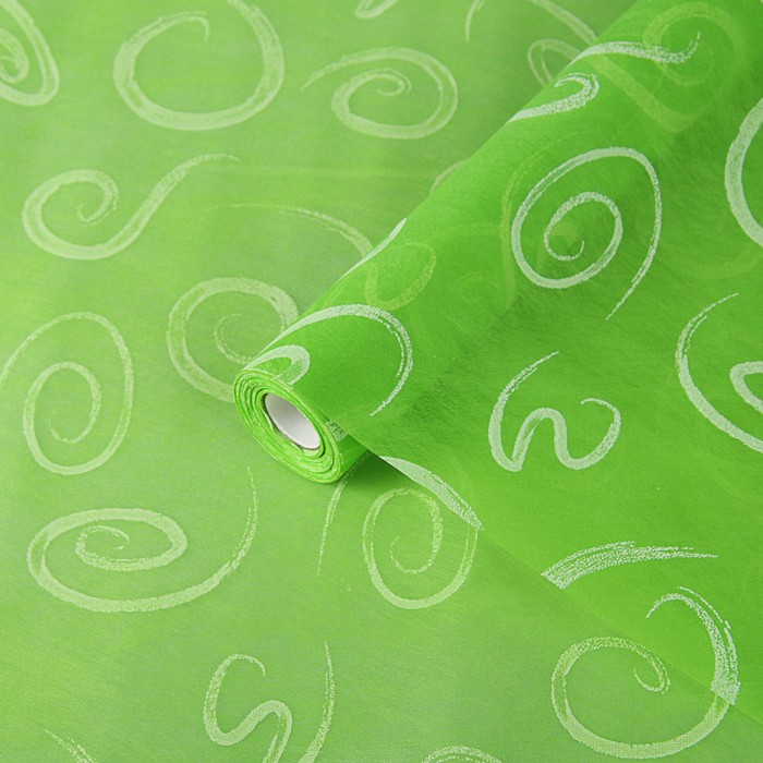 Фетр рельефный "Завитки", зеленое яблоко, 0,5 х 10 м