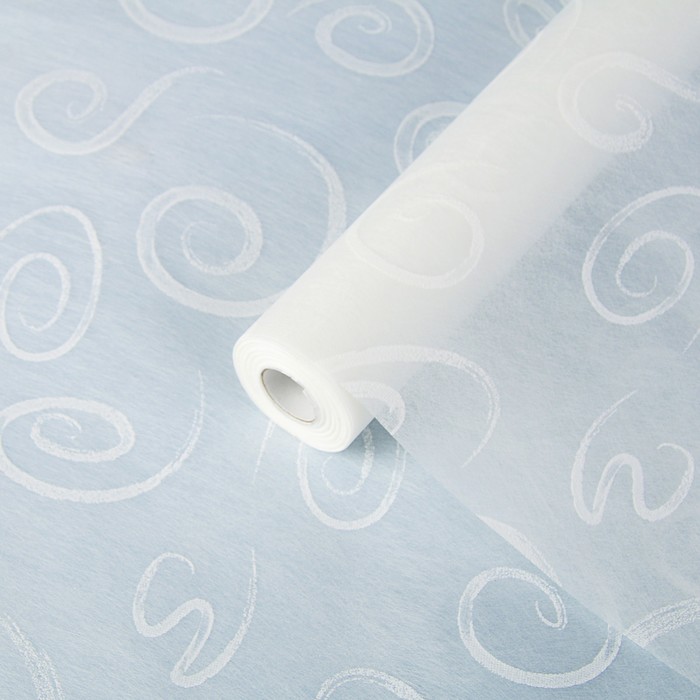 Фетр рельефный "Завитки", белый, 0,5 х 10 м