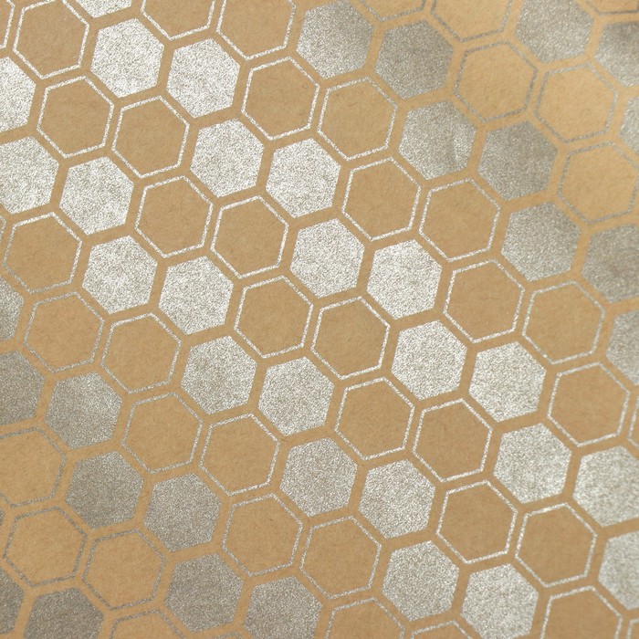 Бумага упаковочная крафт "Серебряные соты", 0,5 х 10 м