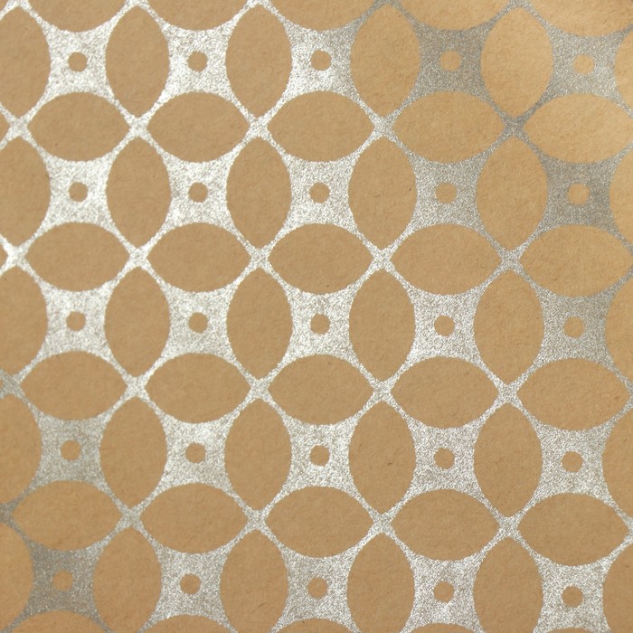 Бумага упаковочная крафт "Серебряные узоры", 0,5 х 10 м