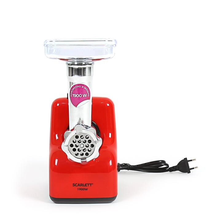 Мясорубка Scarlett SC-MG45S50, 1900 Вт, реверс, красная