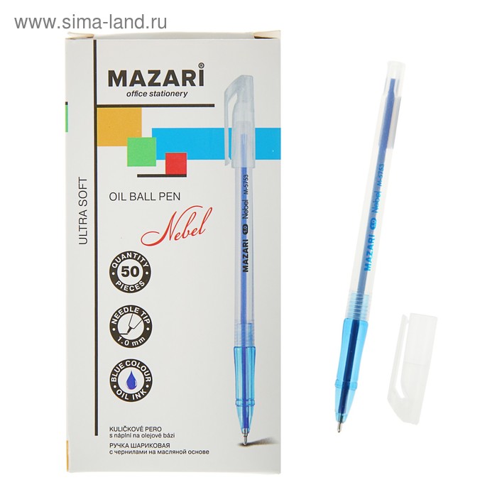 Ручка шариковая Mazari Nebel Ultra Soft, 1.0 мм, синяя, на масляной основе ручка шариковая mazari torino 0 7 мм синяя резиновый упор на масляной основе