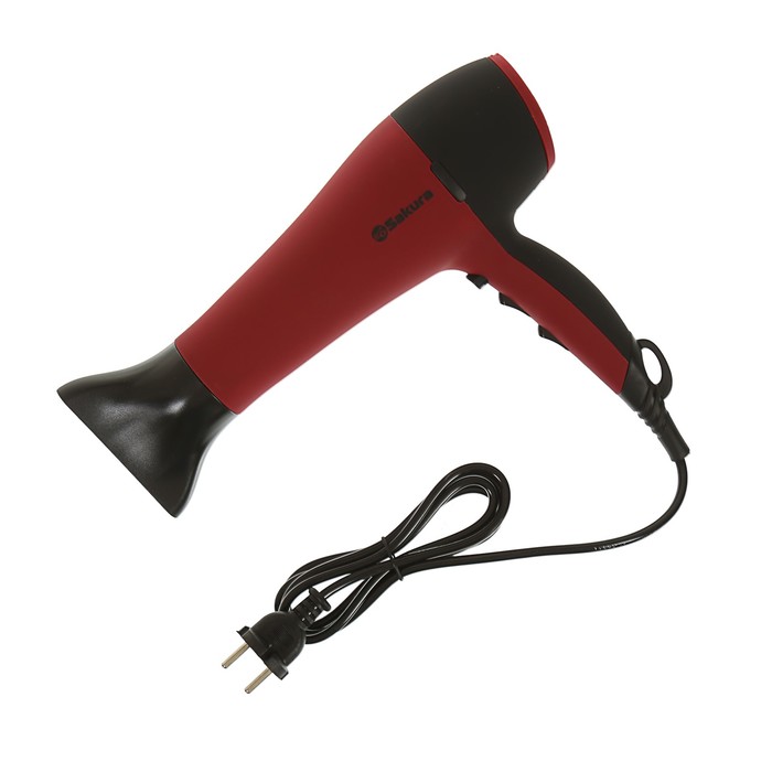 Фен Sakura SA-4031R, 2200Вт, 4 температуры, 2 скорости, черно-красный