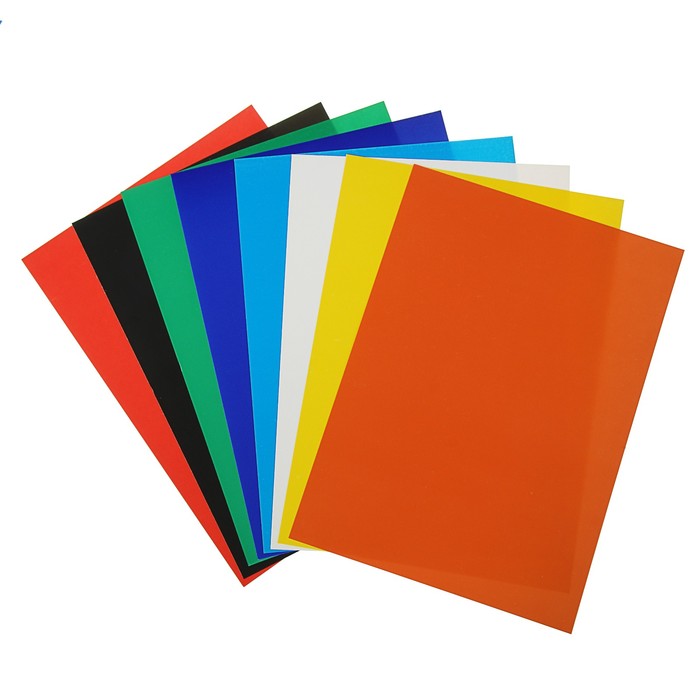 Картон цветн А4, 8 листов, 8 цветов MAZARI, мелованный, в папке