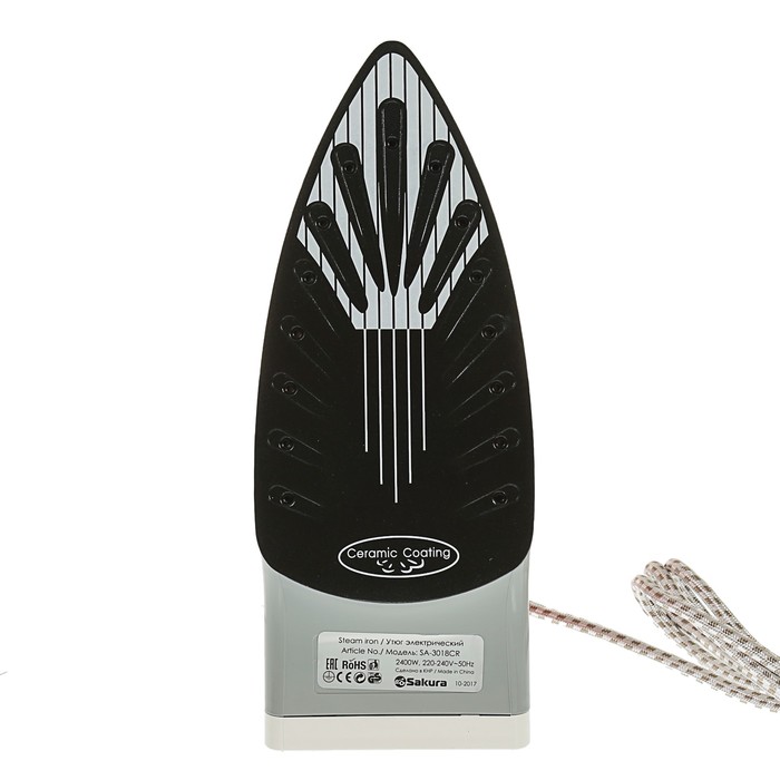 Утюг Sakura SA-3018CR, 2400 Вт, керамическая подошва, красный
