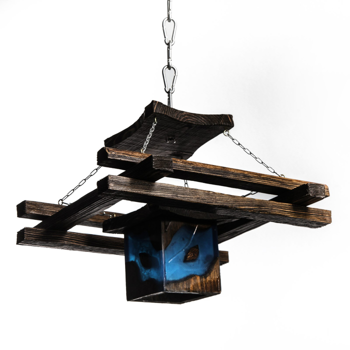 Люстра Кувшинка, с плафонами "морская звезда", цвет палисандр