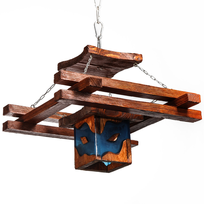 Люстра Кувшинка, с плафонами "морская звезда", цвет вишня