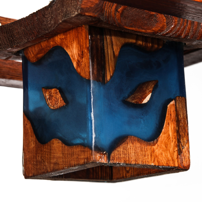 Люстра Кувшинка, с плафонами "морская звезда", цвет вишня