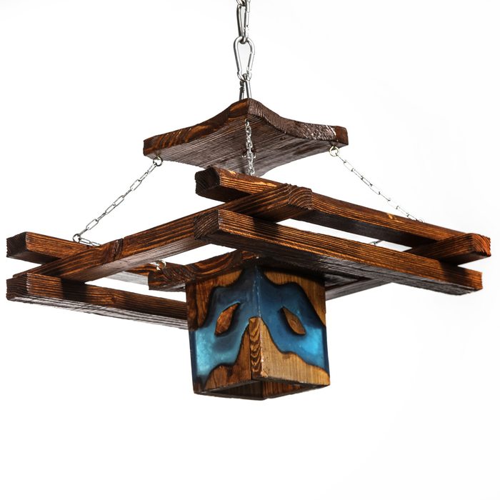 Люстра Кувшинка, с плафонами "морская звезда", цвет орех