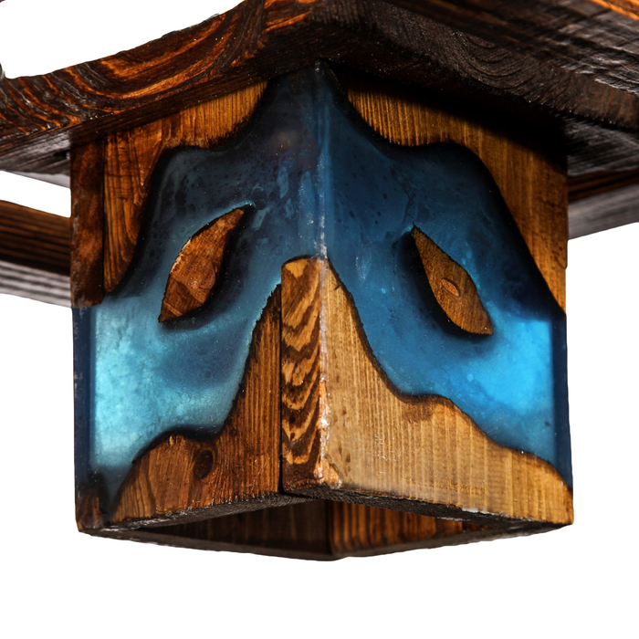 Люстра Кувшинка, с плафонами "морская звезда", цвет орех