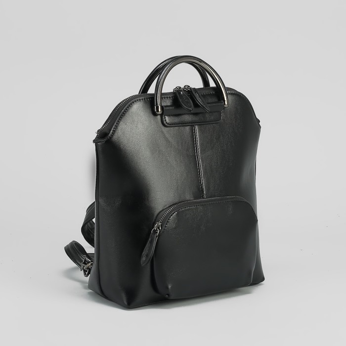 Рюкзак-сумка, отдел на молнии, наружный карман, цвет чёрный