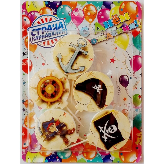 Набор свечей в торт &quot;Пират&quot;, 5 шт