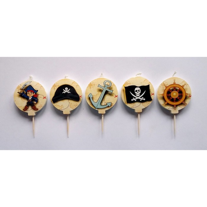 Набор свечей в торт "Пират", 5 шт