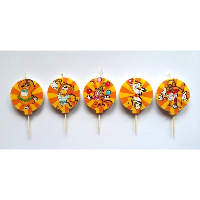 Набор свечей в торт "Цирковое шоу", 5 шт