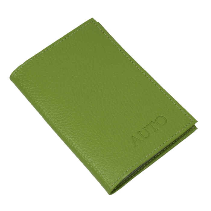 Обложка для автодокументов, отдел для паспорта, цвет салатовый