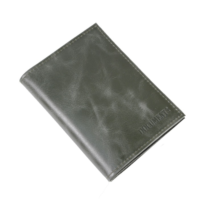 Обложка для автодокументов, отдел для паспорта, цвет зелёный