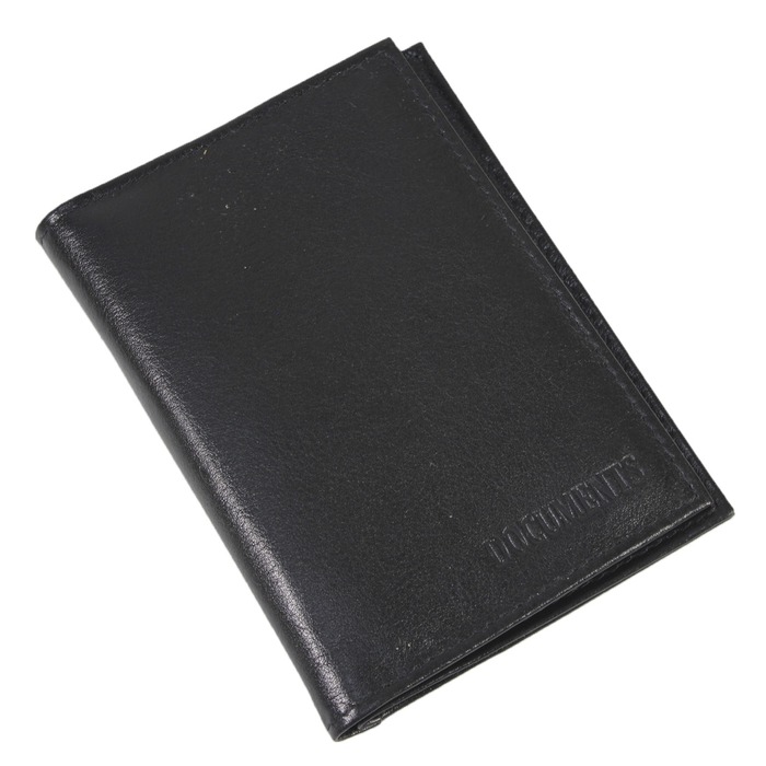 Обложка для автодокументов, отдел для паспорта, цвет чёрный