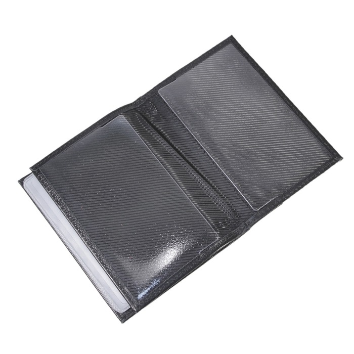 Обложка для автодокументов, отдел для паспорта, цвет чёрный