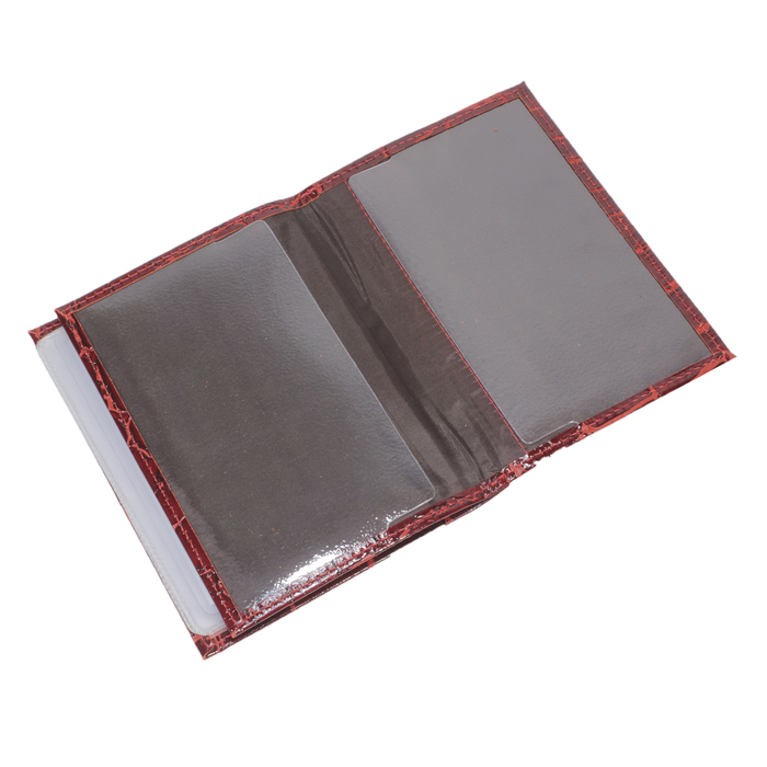 Обложка для автодокументов, отдел для паспорта, цвет красный