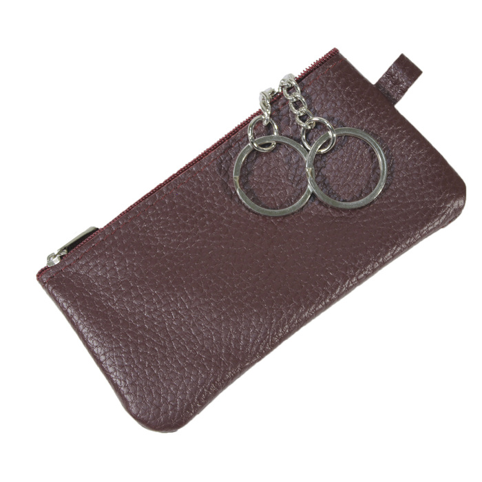 Ключница на молнии, цвет бордовый