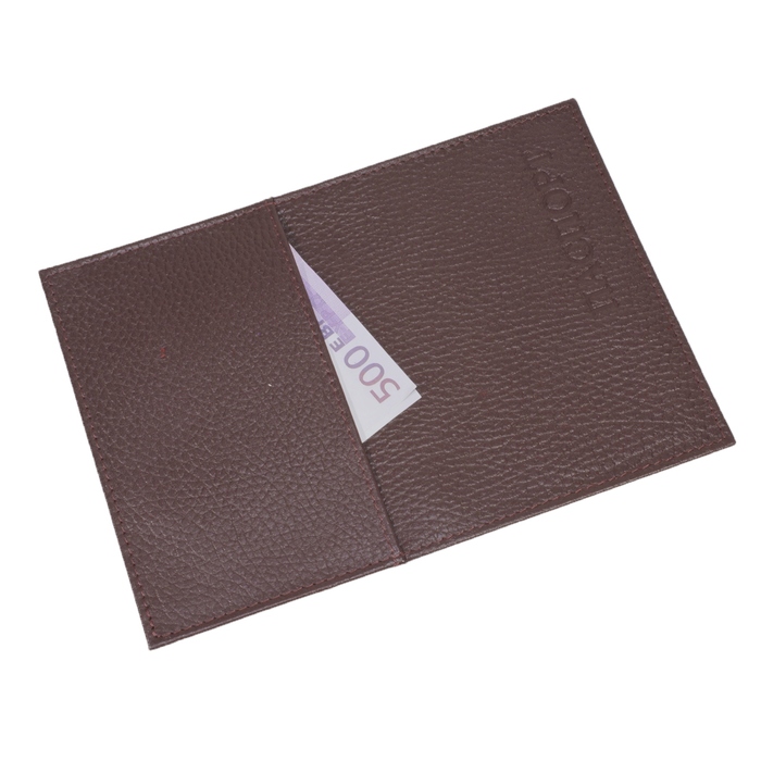 Обложка для паспорта с карманом, цвет бордовый