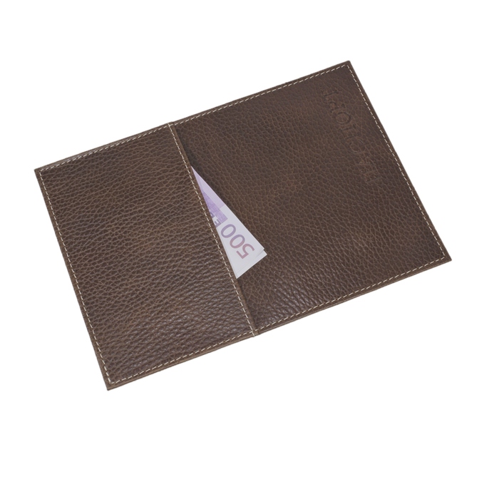 Обложка для паспорта с карманом, цвет коричневый