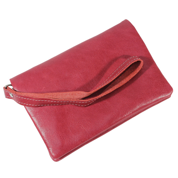 Купюрник, на кнопке, натуральная кожа, рубин крек