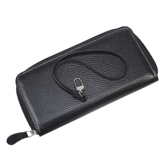 Кошелёк женский,молния, н/к, чёрный флотер Пр951-40