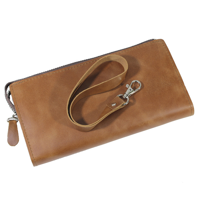 Кошелёк мужской,молния, н/к, коричневый светл. Пр953-215