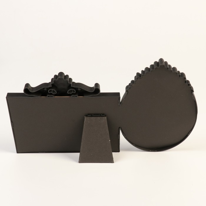 Фоторамка пластик на 2 фото 10х15 см "Классика. Вензель" чёрная 18,5х29,5 см