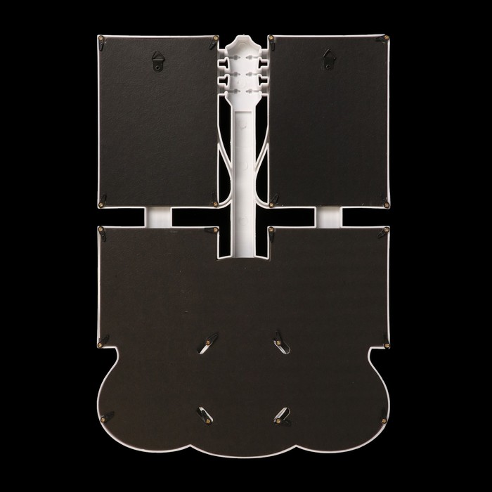 Фоторамка пластик на 5 фото 10х10, 10х15 см "Гитары" белая 41,5х28,5 см