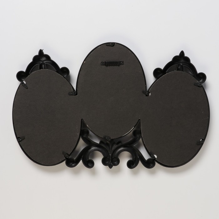 Фоторамка пластик на 3 фото 10х15 см "Модерн" чёрная 23х36 см