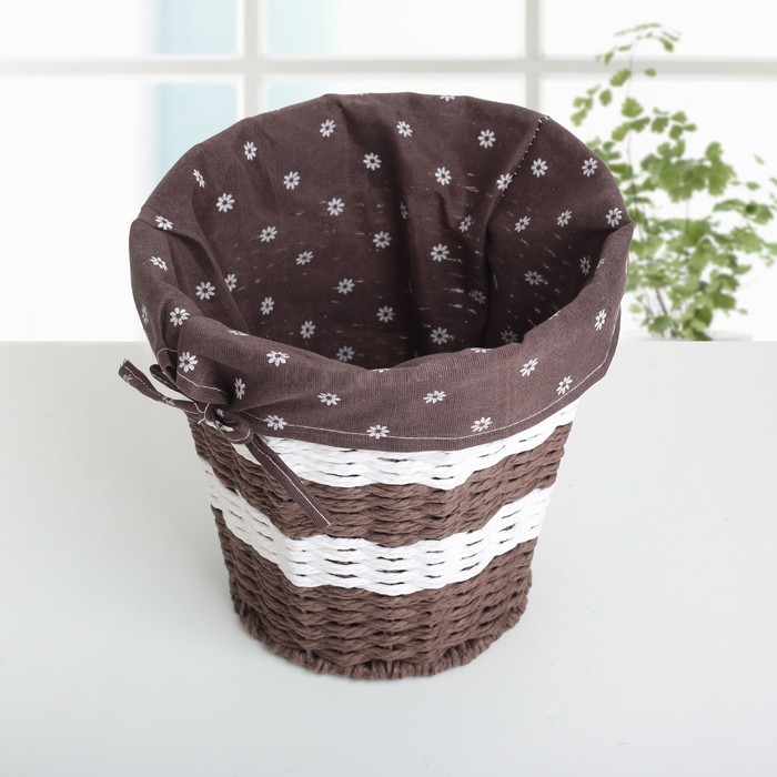 Корзина для хранения плетеная "Маргаритки" 27х27х25 см