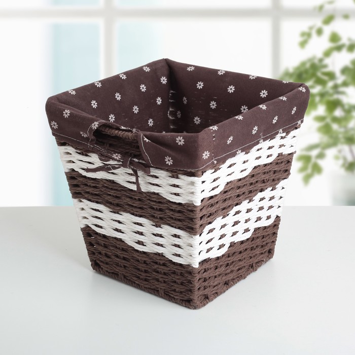 Корзина для хранения плетеная "Маргаритки" 25х25х24 см