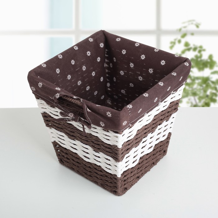 Корзина для хранения плетеная "Маргаритки" 25х25х24 см