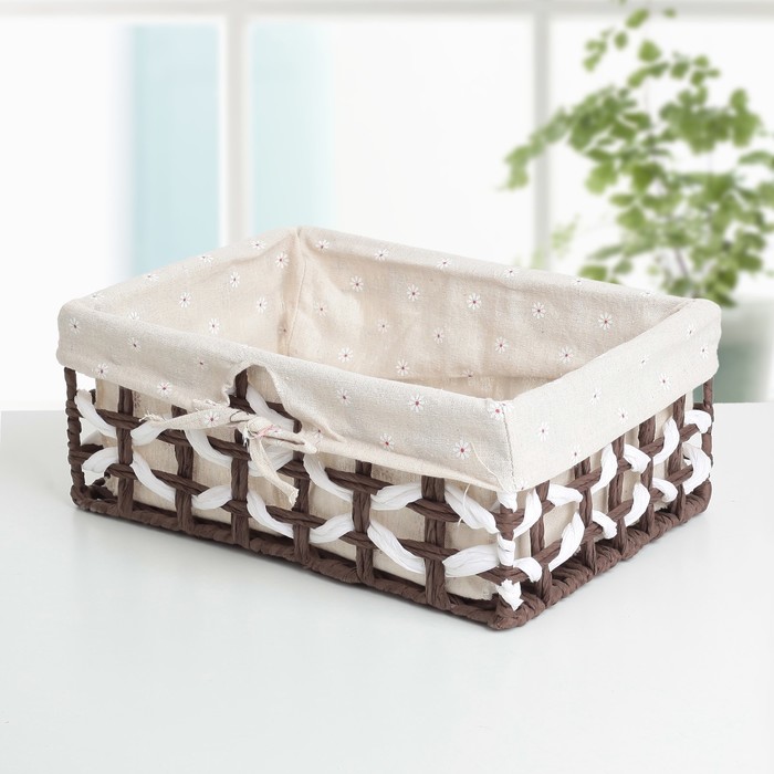 Корзина для хранения плетеная "Маргаритки" 34х24х14 см средняя
