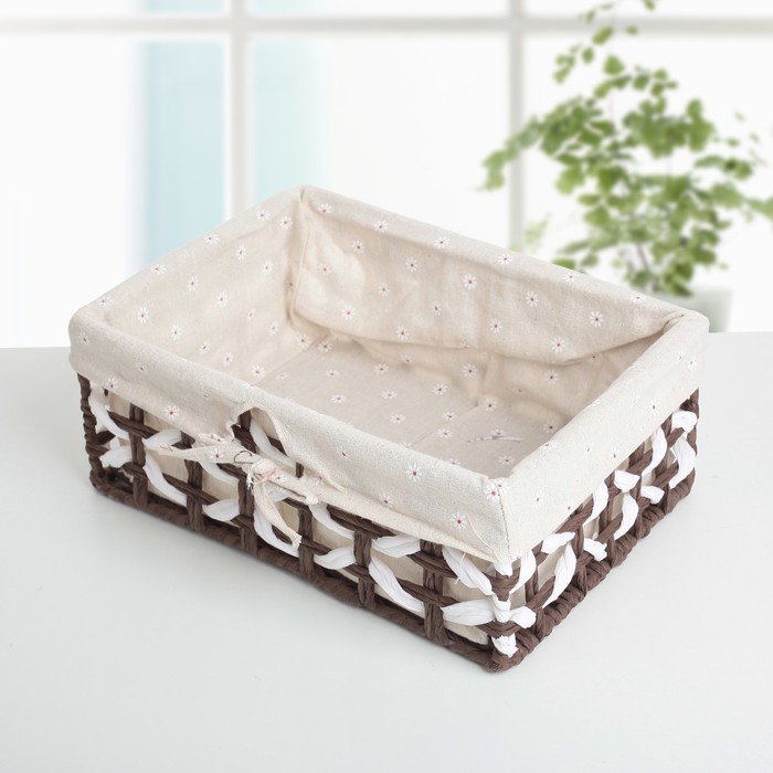 Корзина для хранения плетеная "Маргаритки" 34х24х14 см средняя